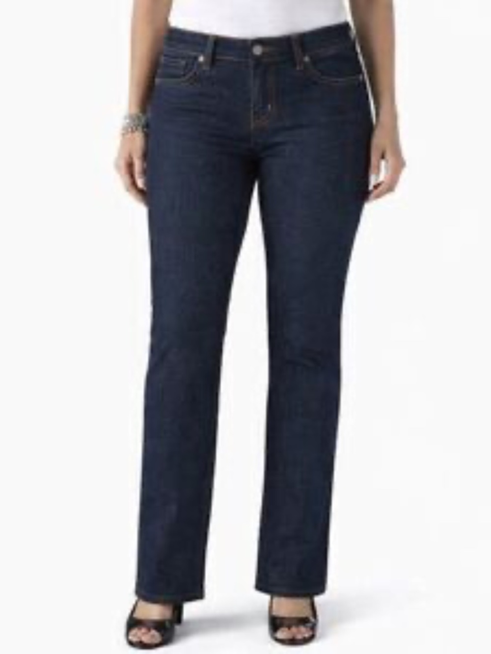 Chico's Pull On Slim Boot Cut Rainier Rinse Indigo Jeans Jeggings Size 3.5R/18
